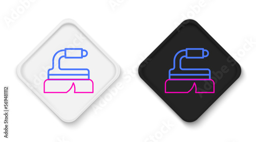 Line Brush for cleaning icon isolated on white background. Cleaning service concept. Colorful outline concept. Vector