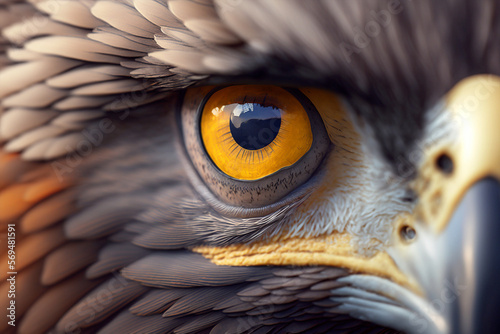 Close-up of a eagle eye - AI generative photo