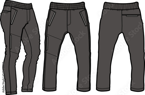 Jogger design template, Activewear waist elastic drawstring