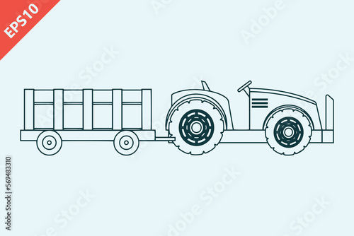Hand drawn hayride cartoon flat vector design