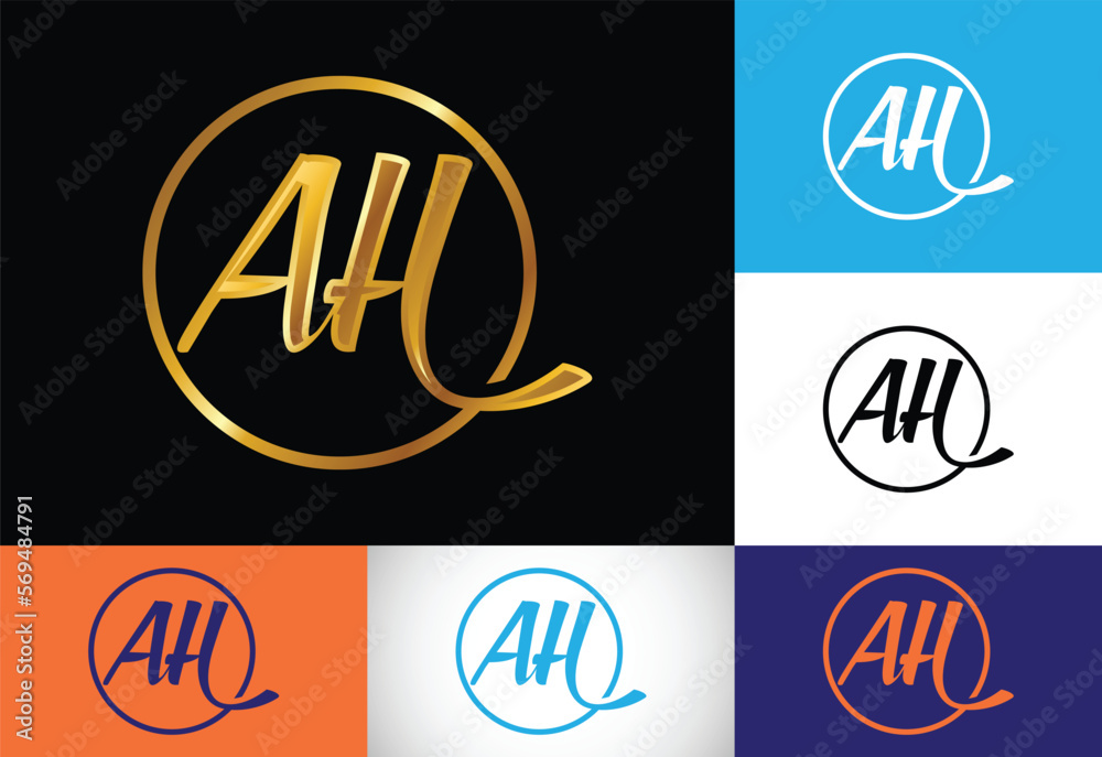 Initial Letter A H Logo Design Vector. Graphic Alphabet Symbol For Corporate Business Identity Initial Letter A H Logo Design Vector. Graphic Alphabet Symbol For Corporate Business Identity