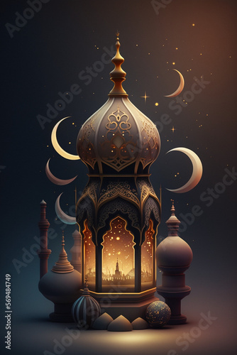 Elegant and Inspiring Ramadan Background with Dark Theme