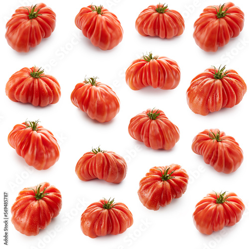 Set of vegetable tomatoes isolated on white background