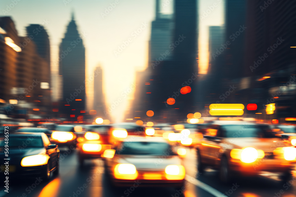Blurred traffic, stress and anxiety