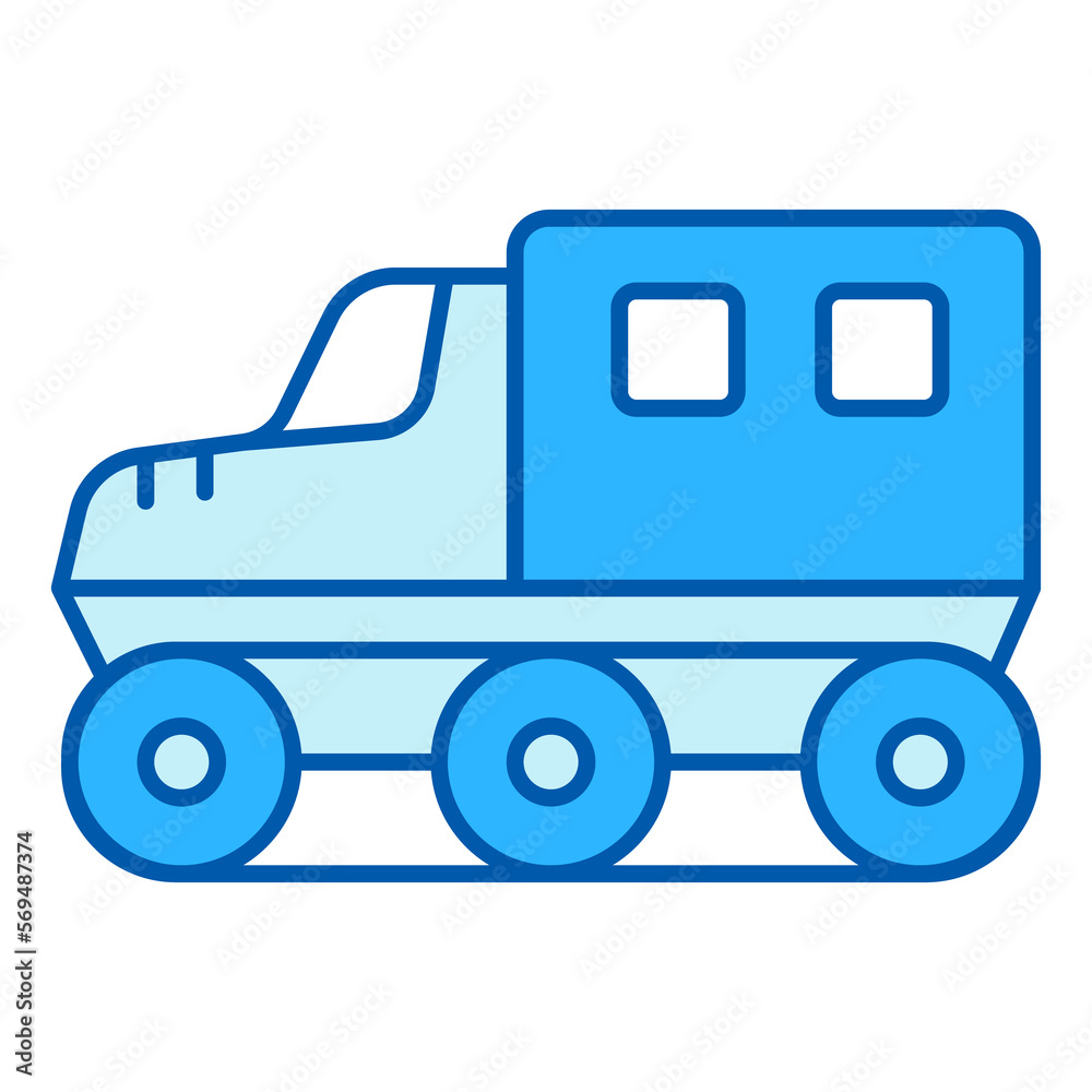 All-terrain vehicle on caterpillar tracks - icon, illustration on white background, similar style
