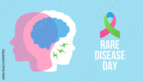 Rare Disease Day Poster or Banner Background. Vector EPS 10 illustration