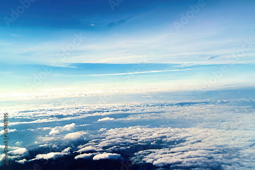 The sky above the clouds art screen background