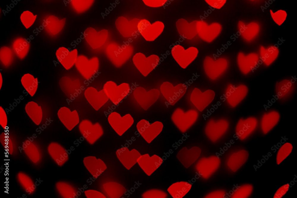 beautiful hearts made of lights on a blurred background beautiful hearts made of lights on a blurred background