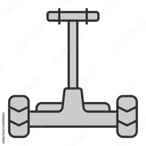 Gyroscooter with handle - icon, illustration on white background, grey style