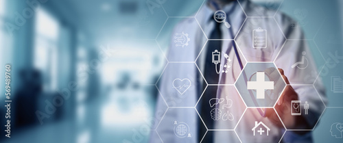 Obraz na plátně Annual health check, health insurance and medical healthcare