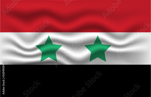 Syrian Arab Republic Flag Waving Isolated on White Background vector illustration