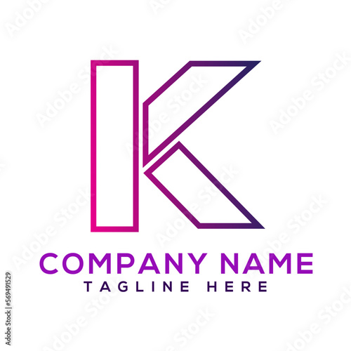 Letter k logo design.
