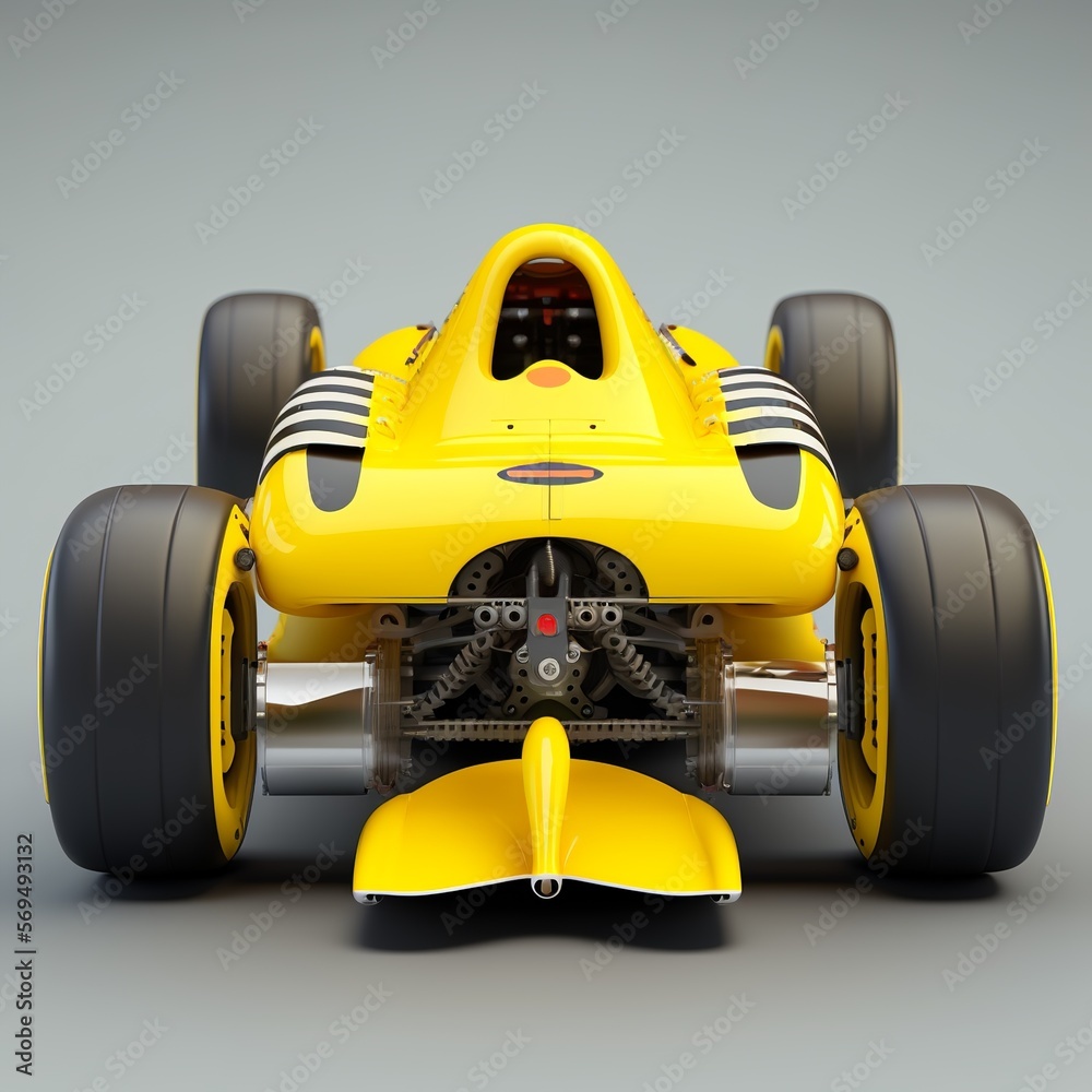 lemon yellow racing car from the back with nitro speed fast wheels spoiler wing color model exhaust caste bend drive technical sport Generative Ai lemon yellow racing car from the back with nitro speed fast wheels spoiler wing color model exhaust caste bend drive technical sport Generative Ai