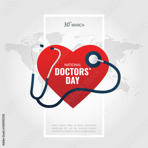 Vector Illustration of  Doctors' Day. For a poster, banner and greeting card.
