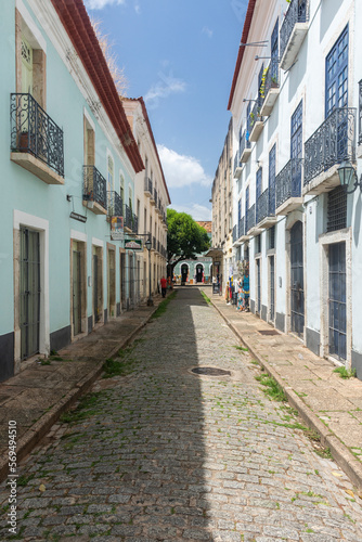 Fototapeta Naklejka Na Ścianę i Meble -  Beautiful view to old historic buildings in downtown São Luís