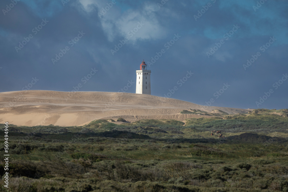 Remote Rubjerg Knude Fyr Lighthouse On A Sand Dune, Denmark