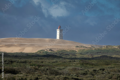 Remote Rubjerg Knude Fyr Lighthouse On A Sand Dune, Denmark
