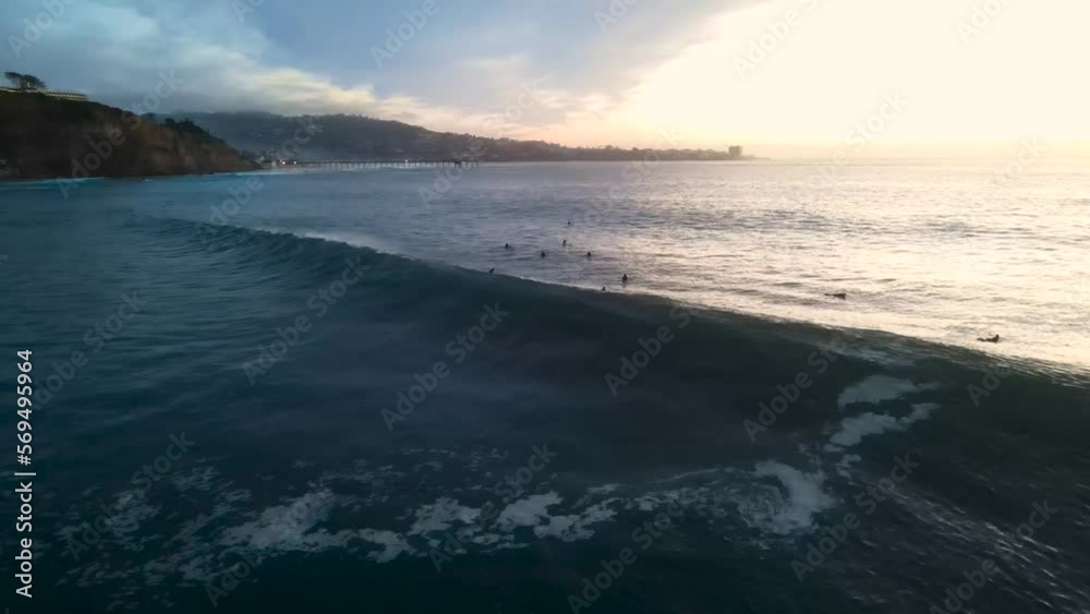 Aerial view of wave breaking at blacks beach la jolla Aerial view of wave breaking at blacks beach la jolla