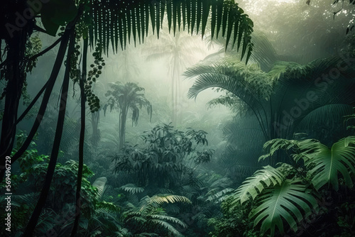 tropical forest in the jungle created with Generative AI technology © Robert Herhold