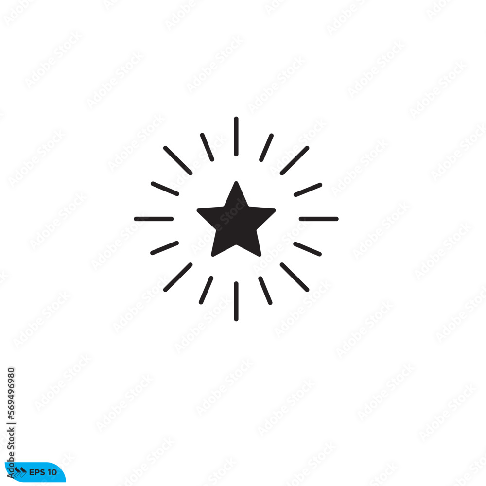 Icon vector graphic of Star shine solid Icon vector graphic of Star shine solid