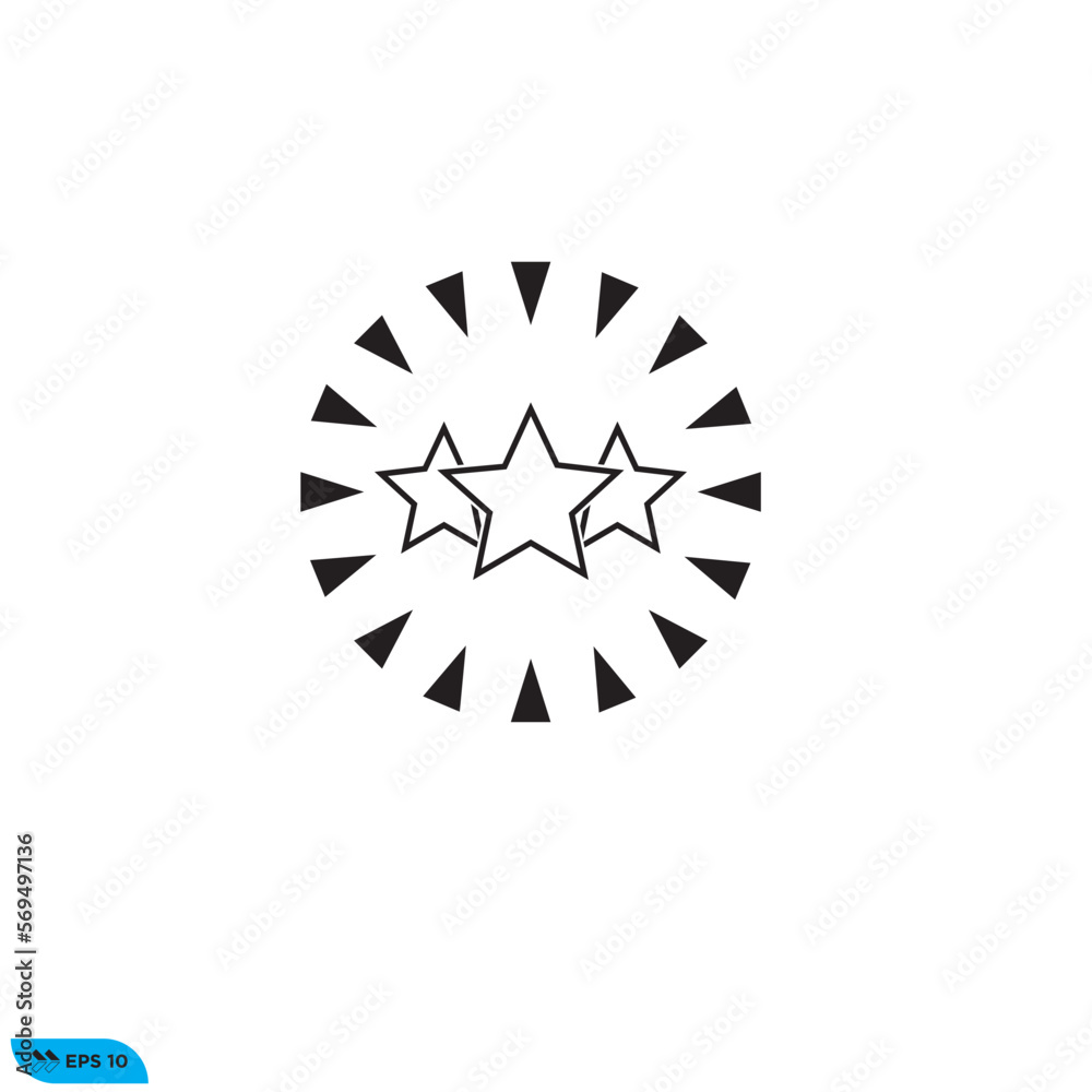 Icon vector graphic of Three star line Icon vector graphic of Three star line