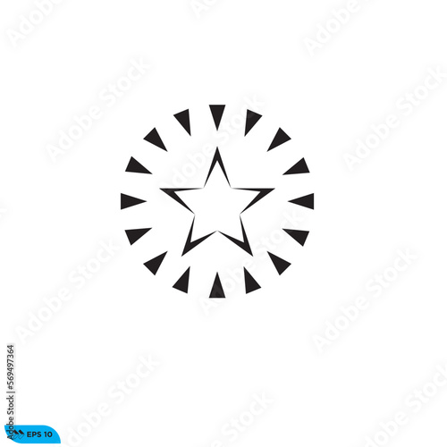 Icon vector graphic of star line 
