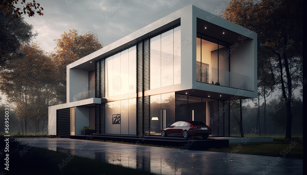 Fototapeta premium view of building created with Generative AI technology