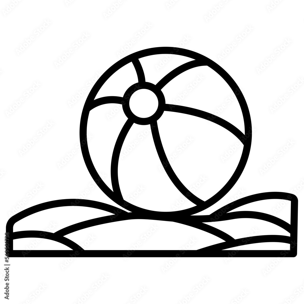 Outline Beach ball icon Stock Vector | Adobe Stock