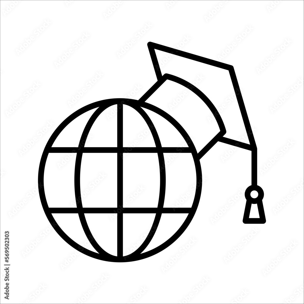 E-learning icon. online graduation icon for web site design and mobile apps. Vector illustration on white background. E-learning icon. online graduation icon for web site design and mobile apps. Vector illustration on white background.