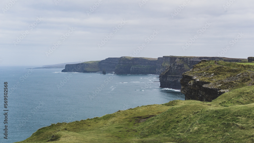 The beautiful and magnificent Cliffs of Moher at sunset