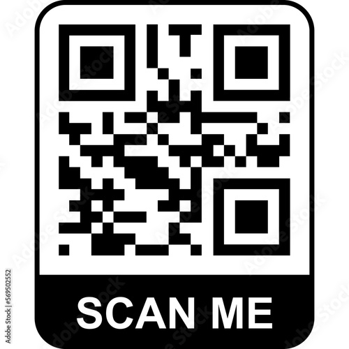 QR code colorful frame for scanning. Scan me phone tag. Template of QR code for mobile app, payment, smartphone, pda, mobile phone. PNG object. Barcode, digital technology