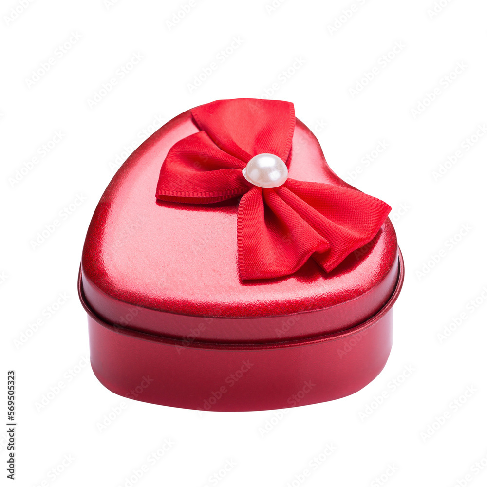 Red metal box in the shape of a heart isolated on transparent background. Red metal box in the shape of a heart isolated on transparent background.