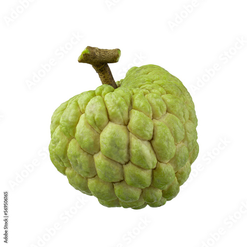custard apple fruit isolated on a transparent background.
