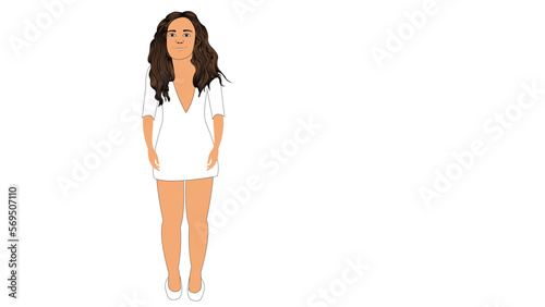 woman in dress puppet for adobe character animator 