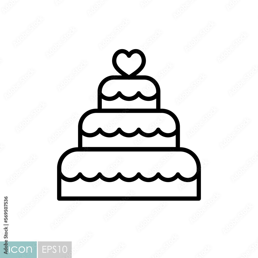 Stacked wedding cake dessert with heart topper Stacked wedding cake dessert with heart topper
