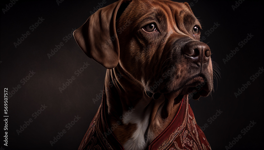 Obraz premium Dog closeup on background, Generative ai