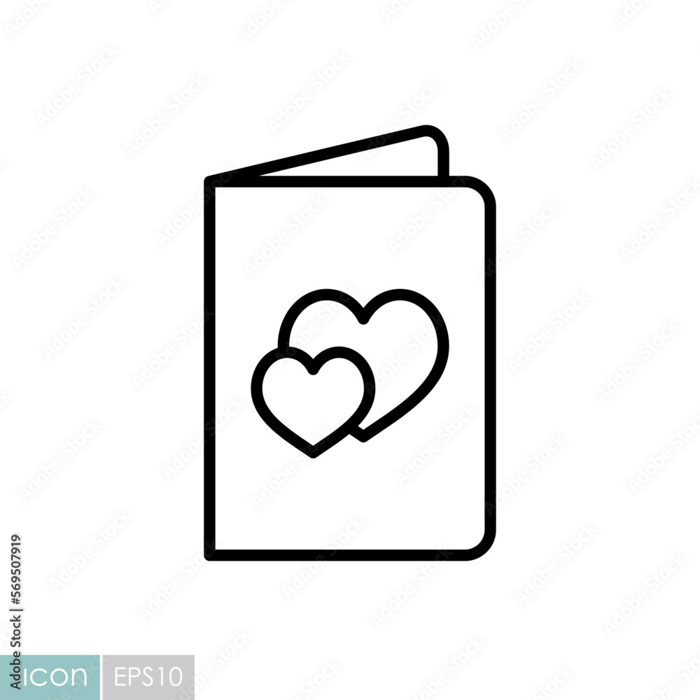 Greeting card with hearts vector icon Greeting card with hearts vector icon