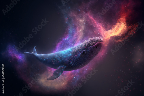 Fototapeta Naklejka Na Ścianę i Meble -  Spirit animal - Whale, Generative AI