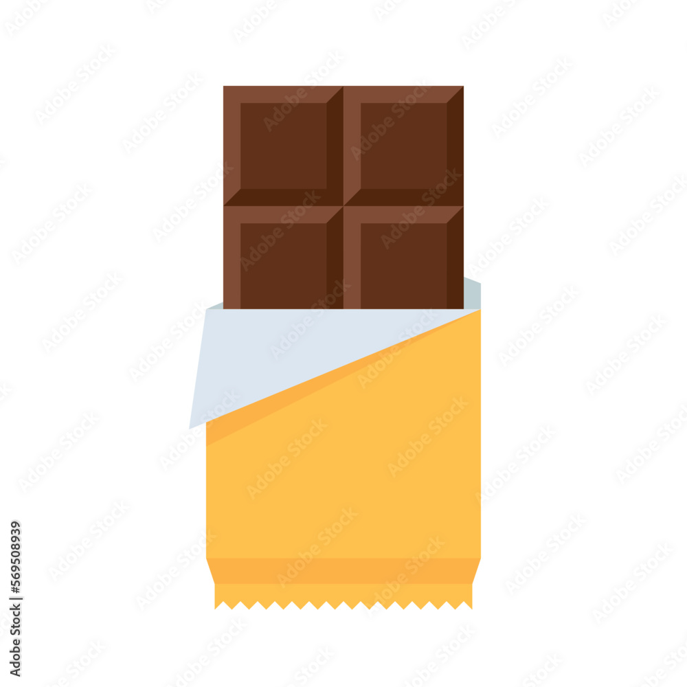 Obraz premium Chocolate bar in open package vector