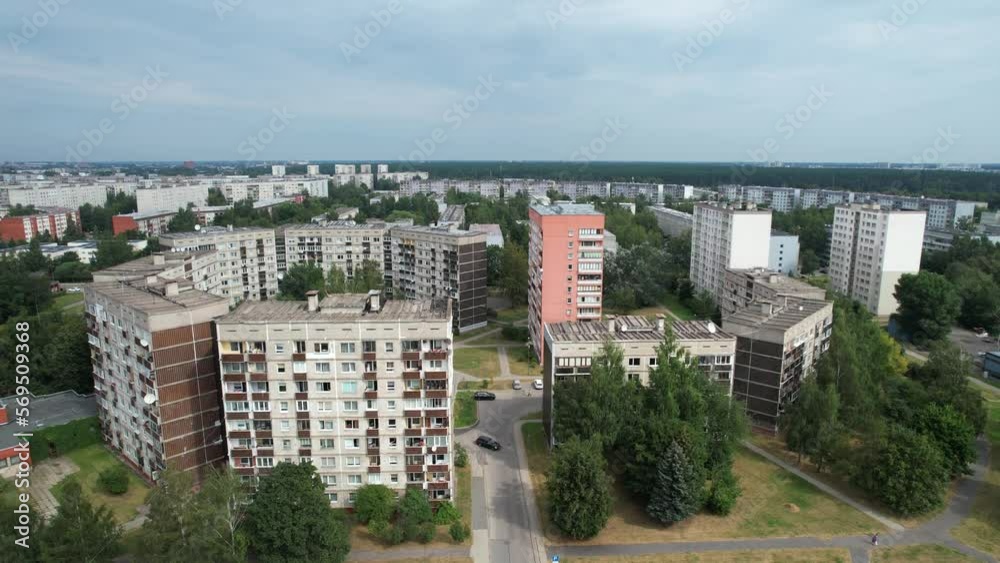 Riga city soviet buildings and streets in the summer Riga city soviet buildings and streets in the summer
