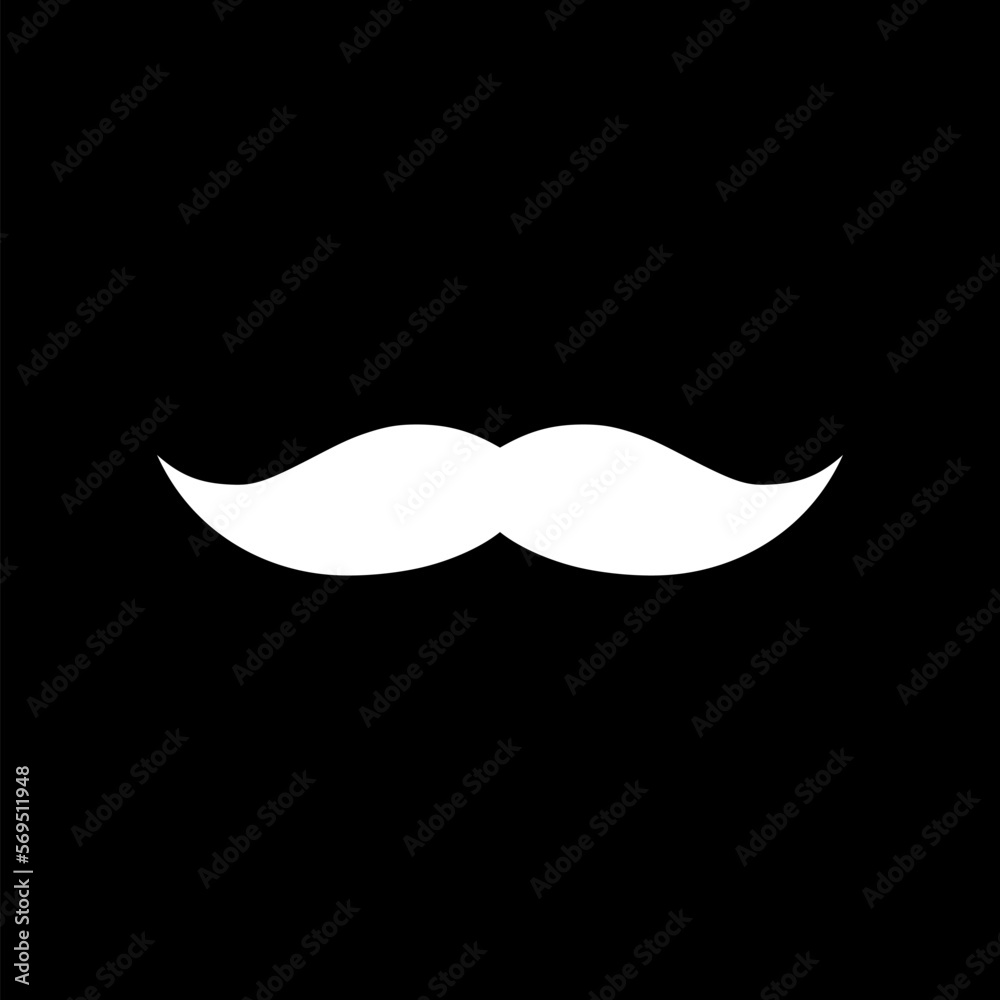Mustache logo isolated on black background. Mustache logo isolated on black background.