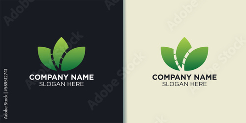 lotus and bamboo logo vector, nature logo inspiration 