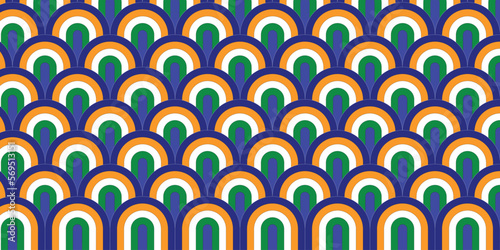 abstract geometric shapes backdrop. Indian tricolor pattern background vector illustration. Indian national day, events celebration banner concept.