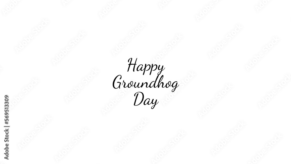 Happy Groundhog Day wish typography with transparent background Happy Groundhog Day wish typography with transparent background