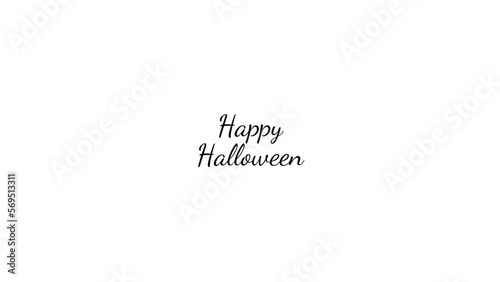 Happy Halloween wish typography with transparent background