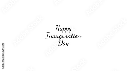 Happy Inauguration Day wish typography with transparent background