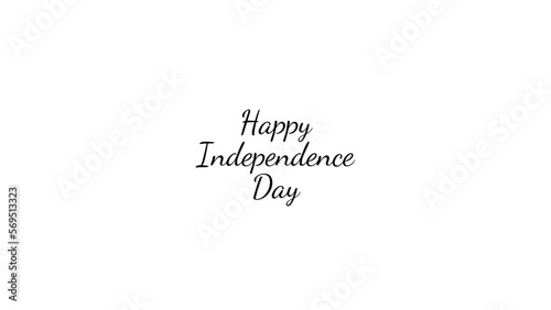 Happy Independence Day wish typography with transparent background