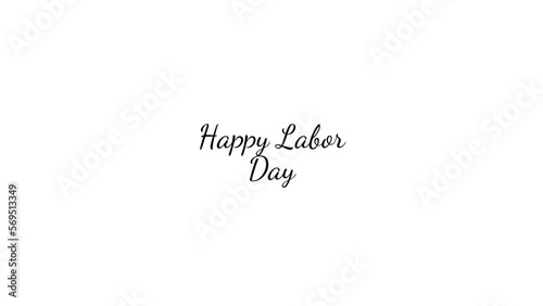 Happy Labor Day wish typography with transparent background
