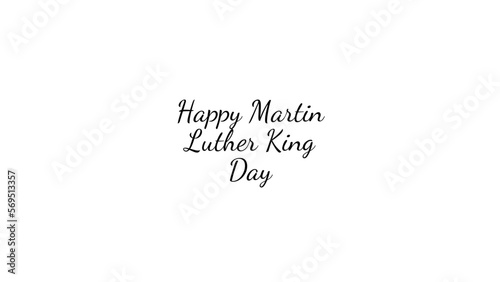 Happy Martin Luther King Day wish typography with transparent background
