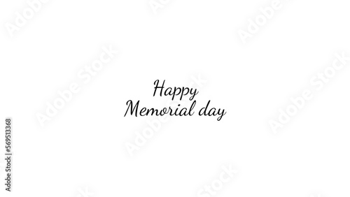 Happy Memorial day wish typography with transparent background